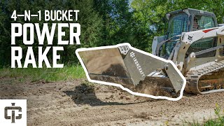 Video still for 4-N-1 Power Rake Bucket for Skid Steers | IronCraft